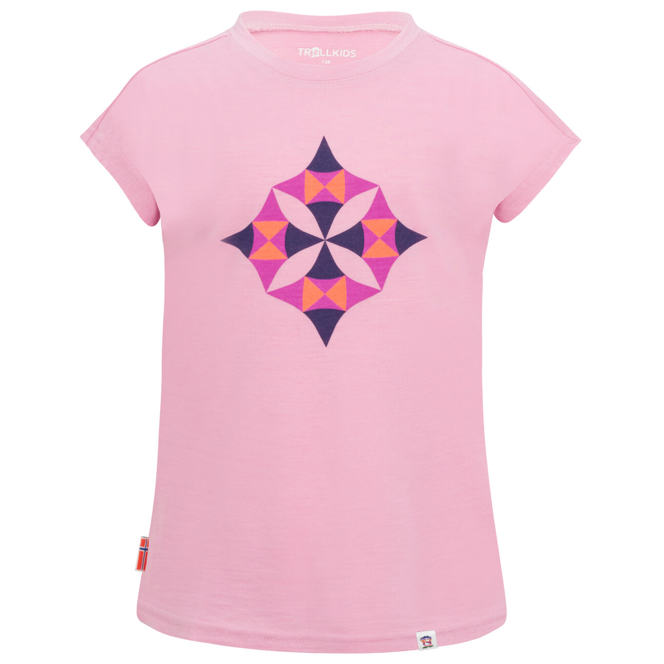 

Рубашка из мериноса Trollkids Girl's Sandefjord T, цвет Wild Rose
