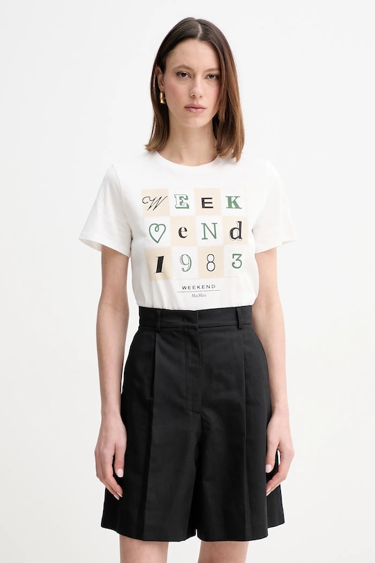 

Хлопковая футболка Weekend Max Mara, белый