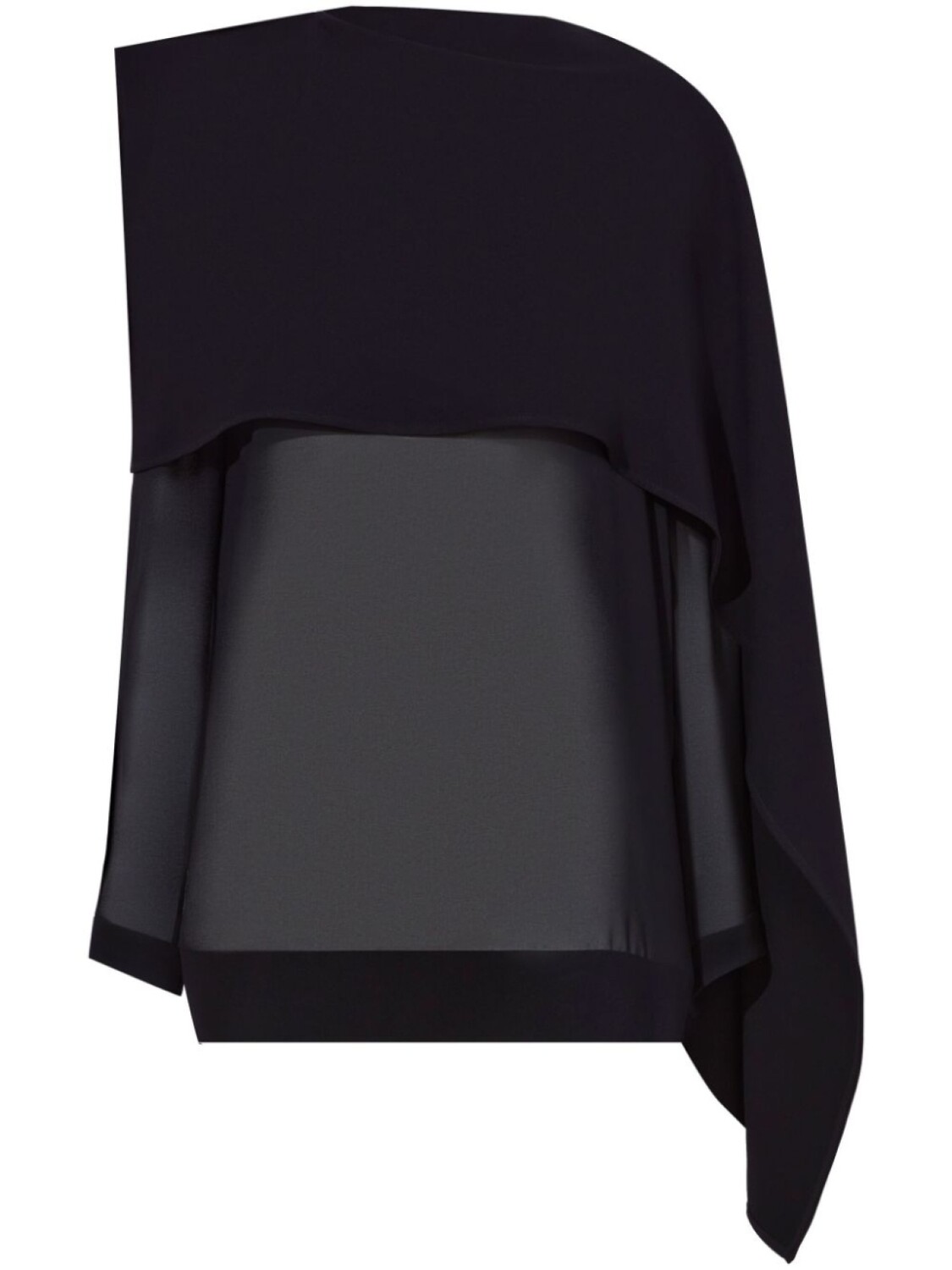 

Proenza Schouler asymmetric semi-sheer chiffon top, черный