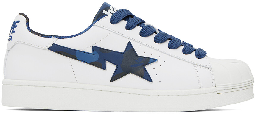 

Бело-темно-синие кроссовки BAPE Skull Sta, Синий, Бело-темно-синие кроссовки BAPE Skull Sta