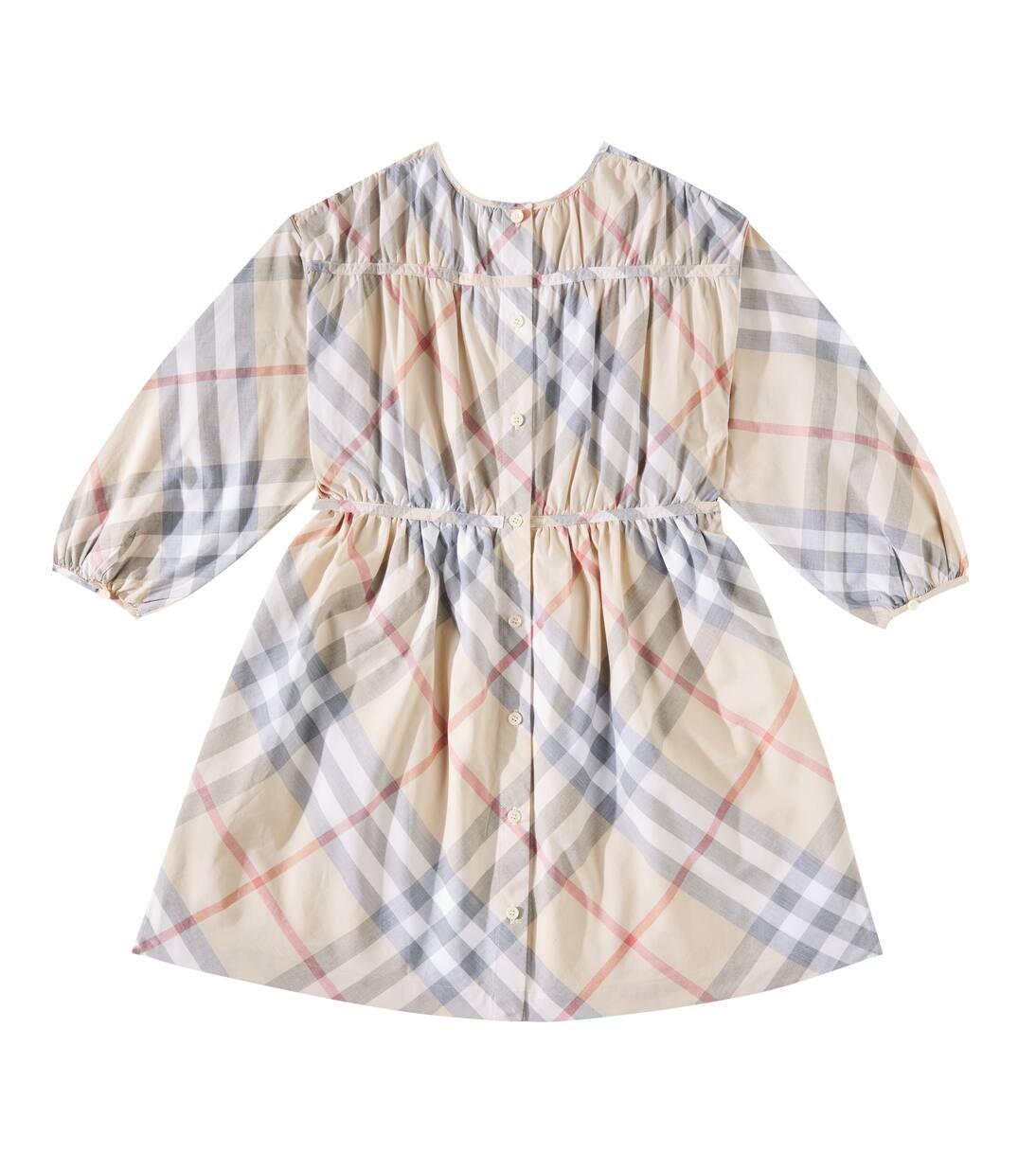 Платье из хлопка в клетку Burberry Burberry Kids, цвет pale stone ip check — фото 4