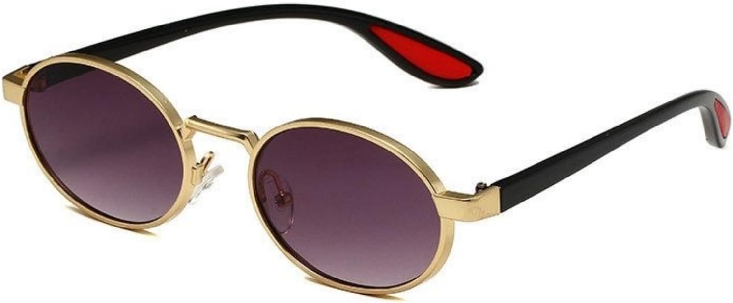 

Женские солнцезащитные очки Helena Fashion Oval в стиле 90-х, дизайнерские, с металлической оправой, популярные винтажные круглые очки для мужчин, защита от ультрафиолета UV400, C2