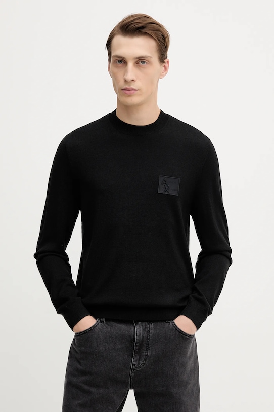 

Шерстяной свитер Armani Exchange, черный