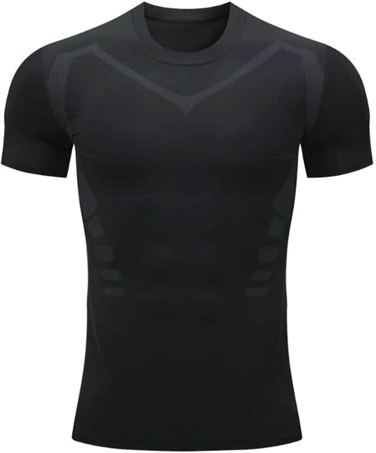 

Мужская компрессионная футболка с коротким рукавом и круглым вырезом slim fit