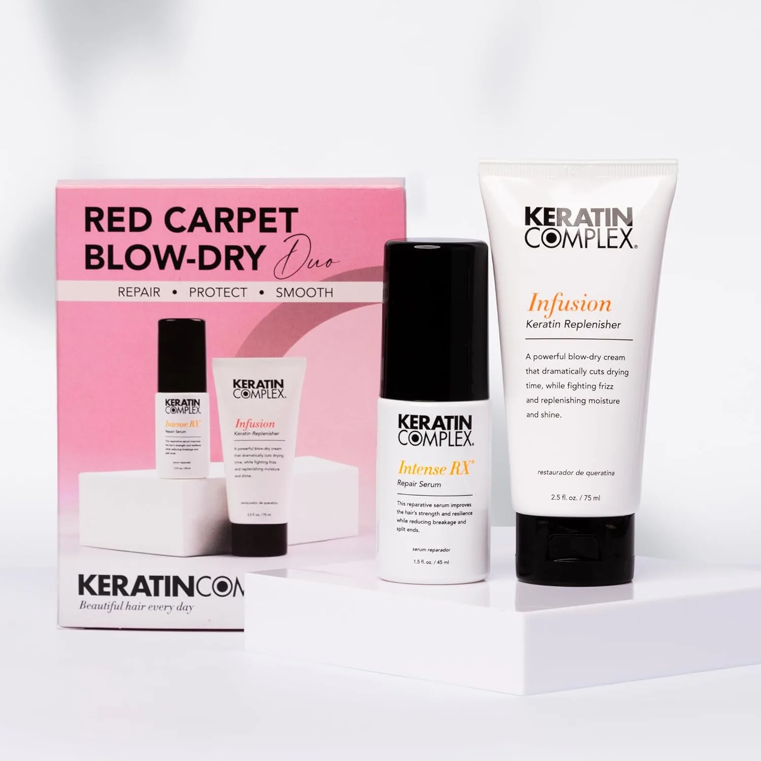 Keratin Complex Red Carpet Blow Dry Kit: Infusion Keratin Replenisher, 74 мл и Intense RX Repair Serum, 44 мл — фото 2