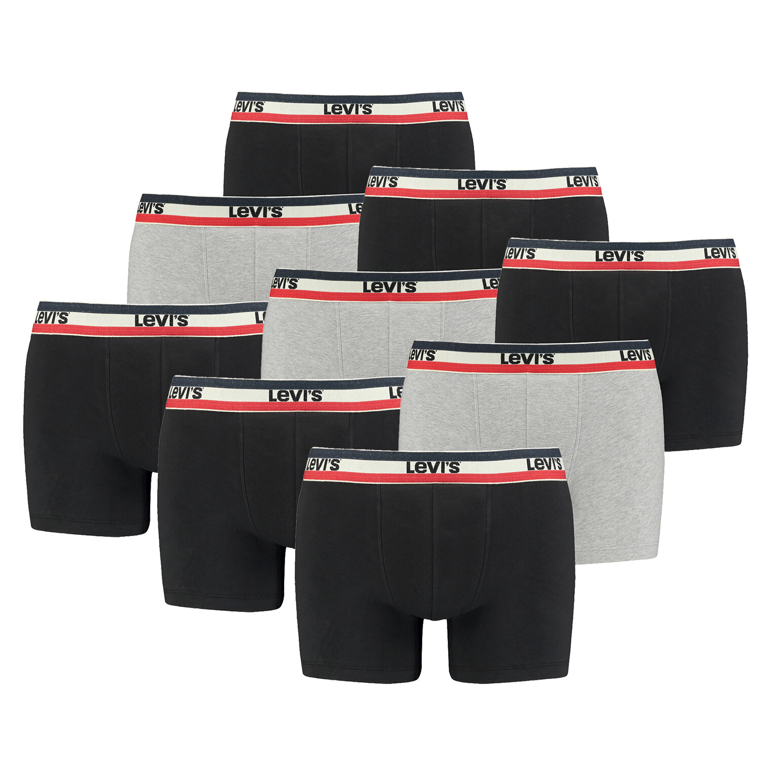 

Боксеры Levi´s Boxershorts LEVIS Men Sprtswr Logo Boxer 9P, цвет Black / Grey Melange