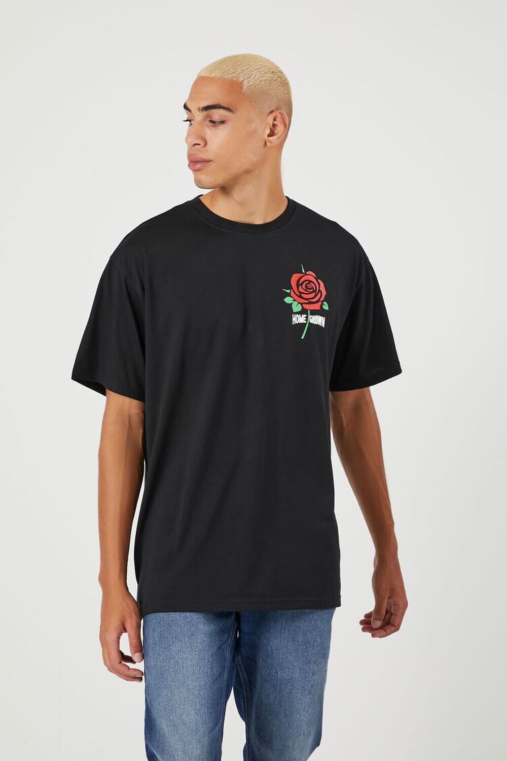 

Футболка с рисунком Home Growned Buds Rose Forever 21, черный
