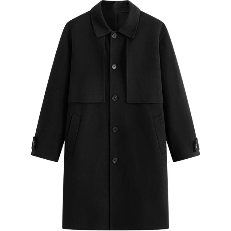 

PEACEBIRD MEN Пальто мужское Black 1 Lapel Moderate