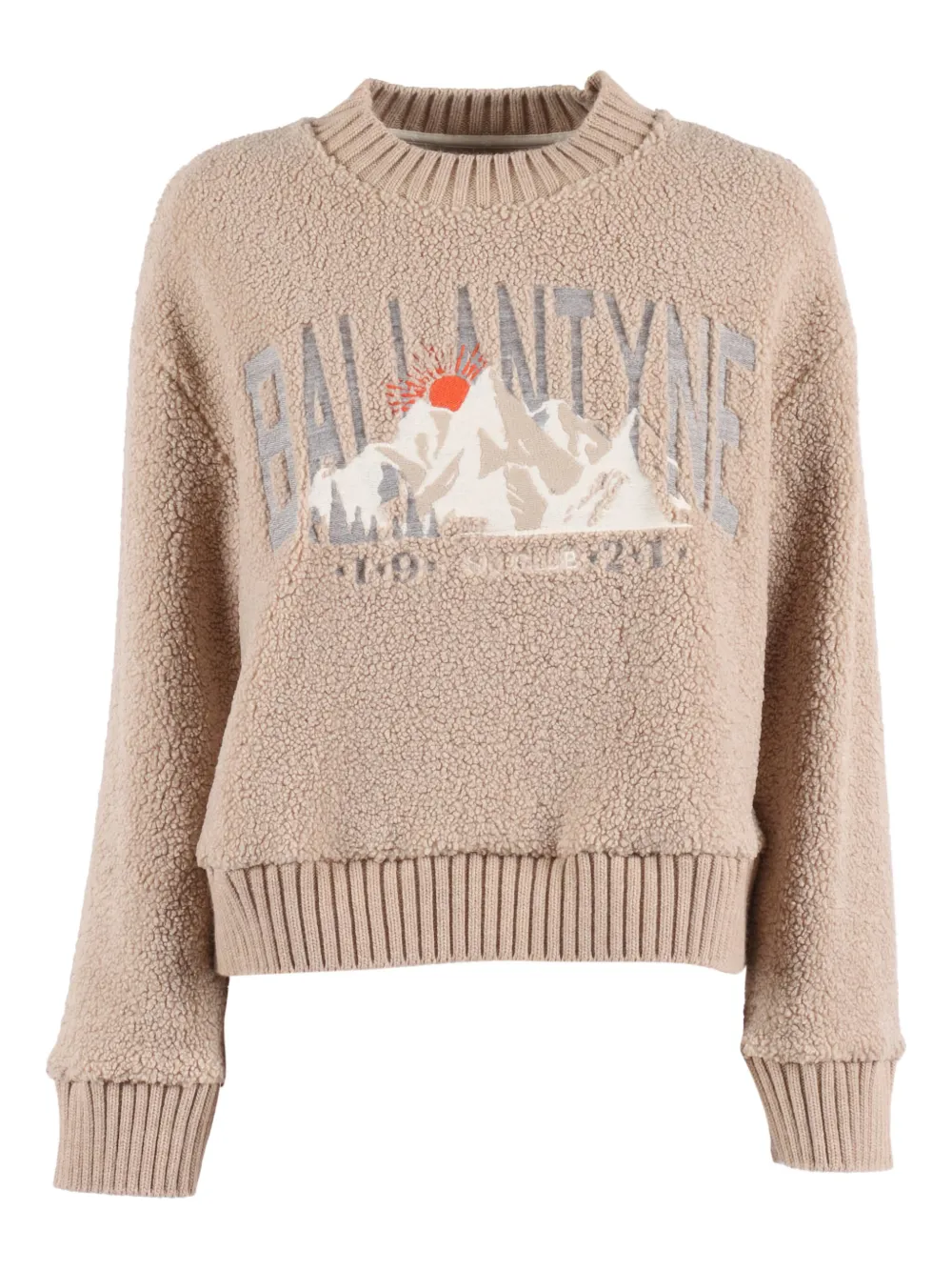 

Свитер с круглым вырезом и горным принтом Ballantyne, коричневый