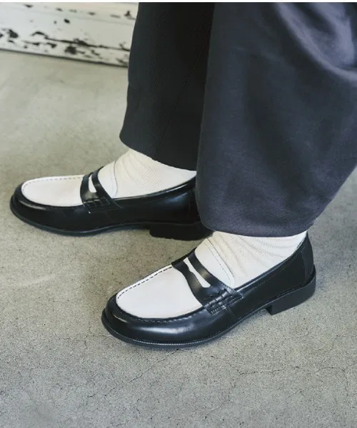 Мужские кожаные лоферы Hawkins OLIVER BLACK/WHITE чёрные