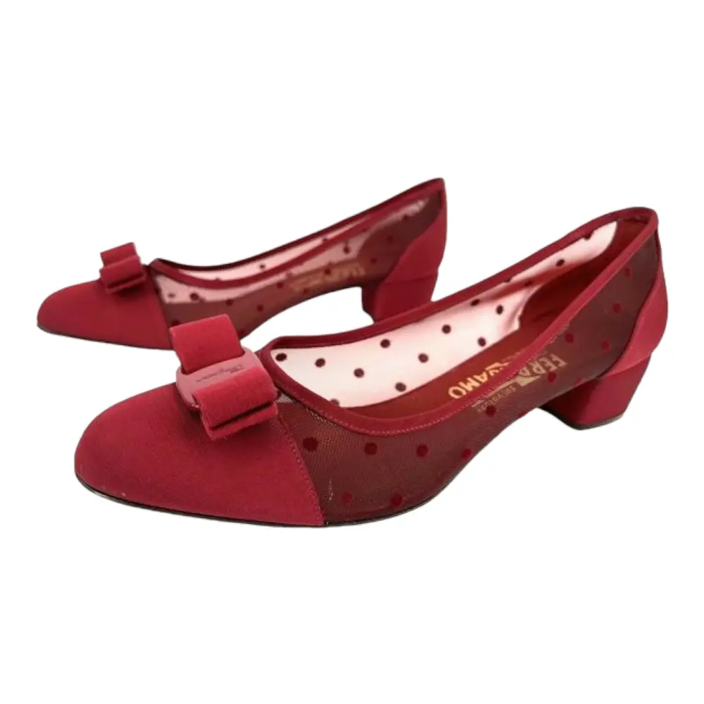 

SALVATORE FERRAGAMO Женские туфли Vara Dots 724111 Красные туфли, мультиколор