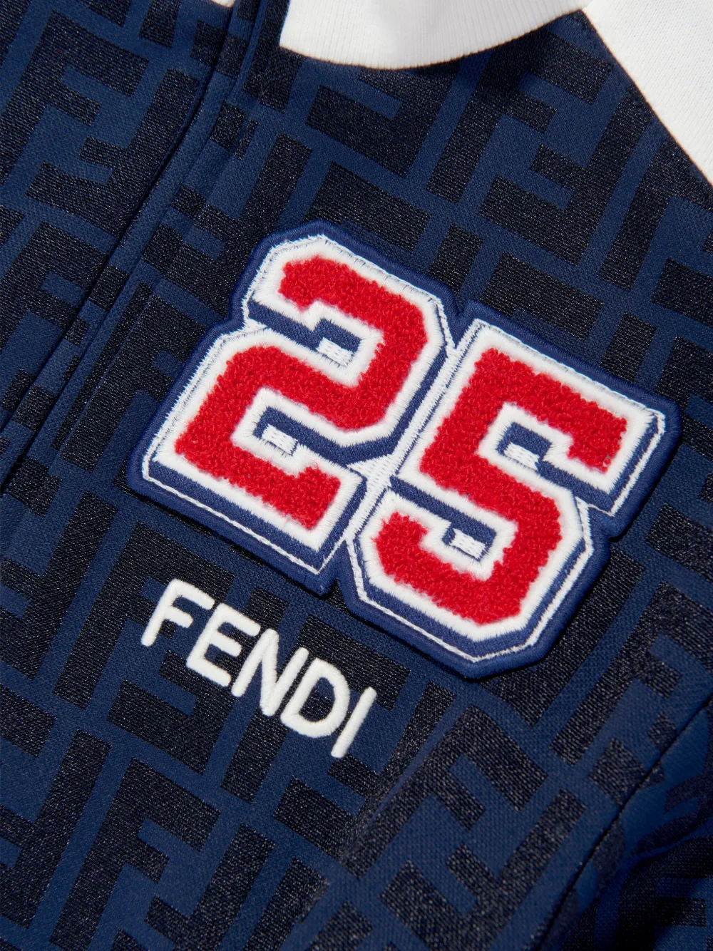 Платье на молнии с узором FF FENDI KIDS, синий — фото 3