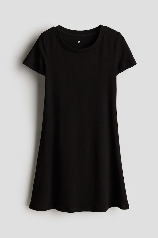 

Платье из джерси с короткими рукавами H&M, черный