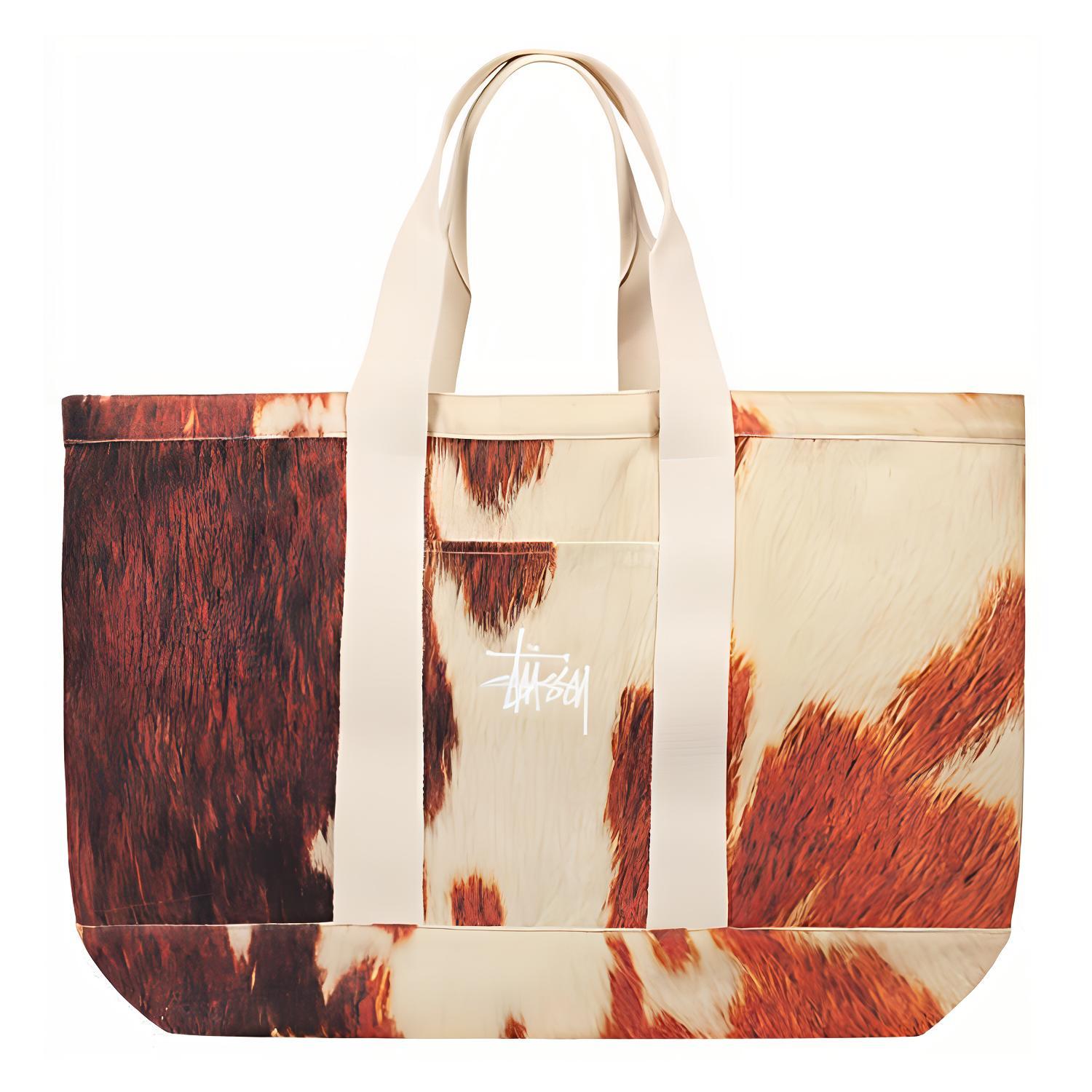 

Stussy Хлопковая сумка-шоппер, шоппинг-сумка, сумка экстра-лайдж унисекс Apricot/Brown