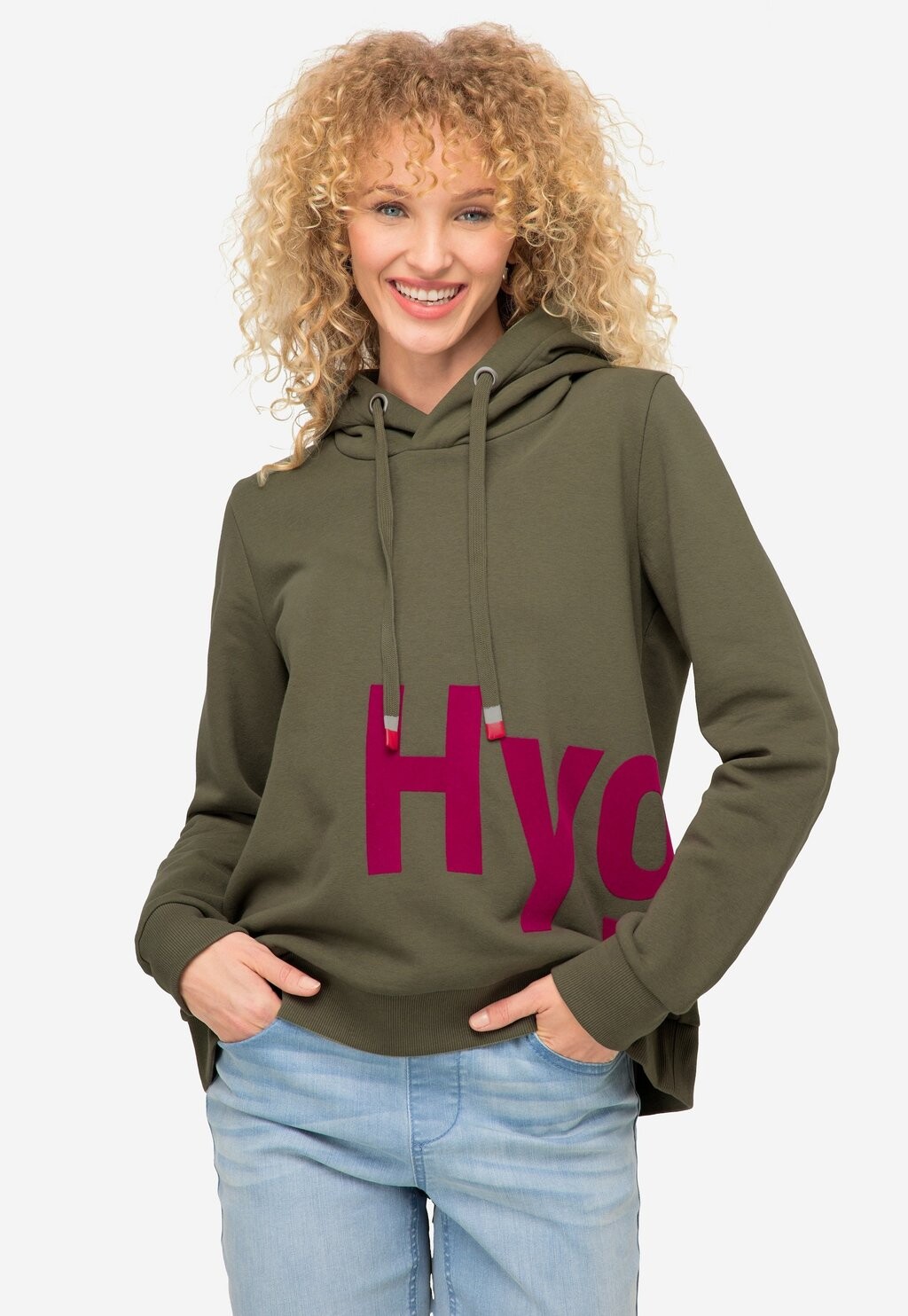 

Толстовка WORDING PRINT LANGARM LAURASØN, цвет naturgrün
