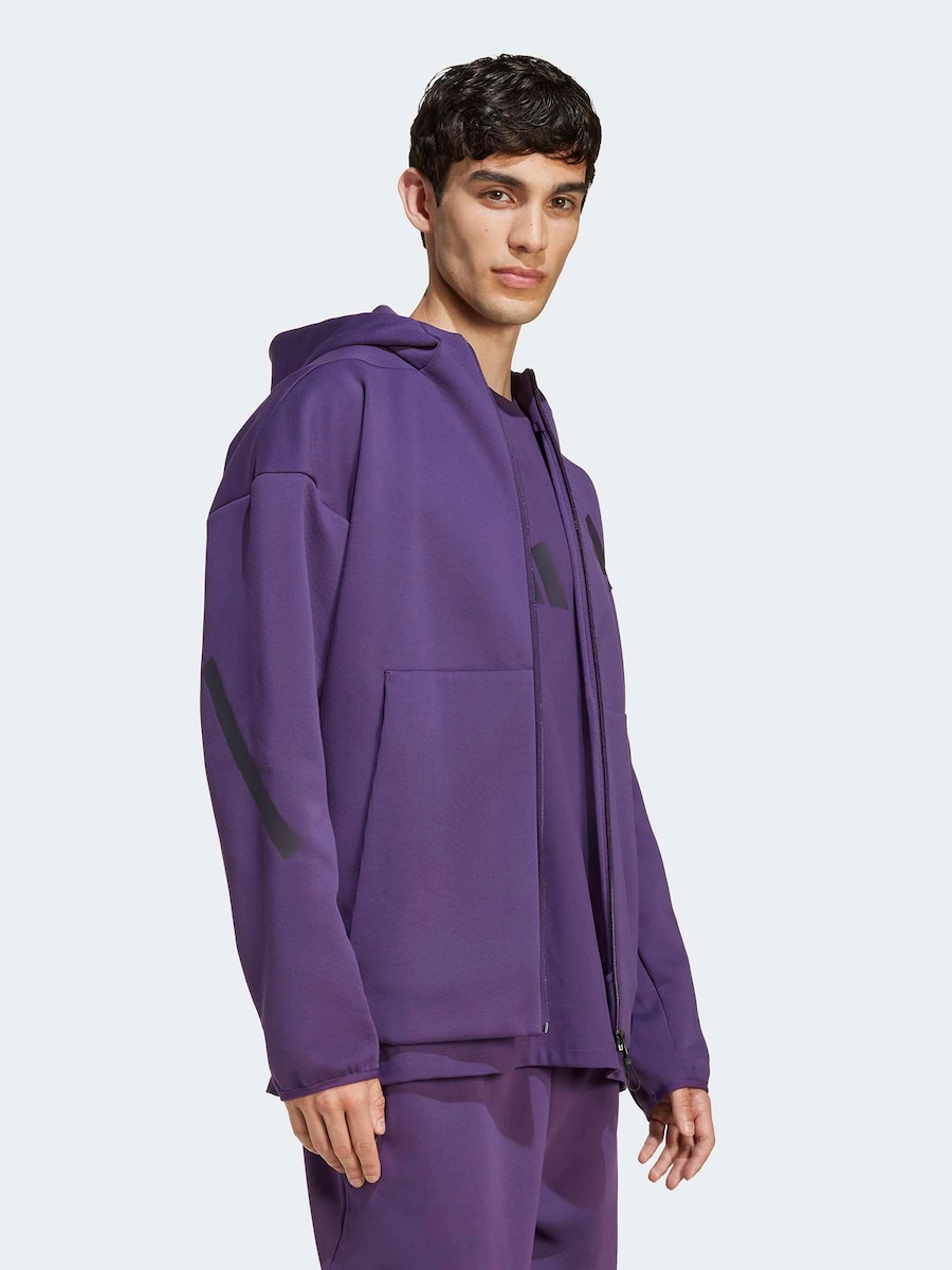 Спортивная толстовка с капюшоном на молнии ADIDAS SPORTSWEAR Z.N.E., Blackberry — фото 3