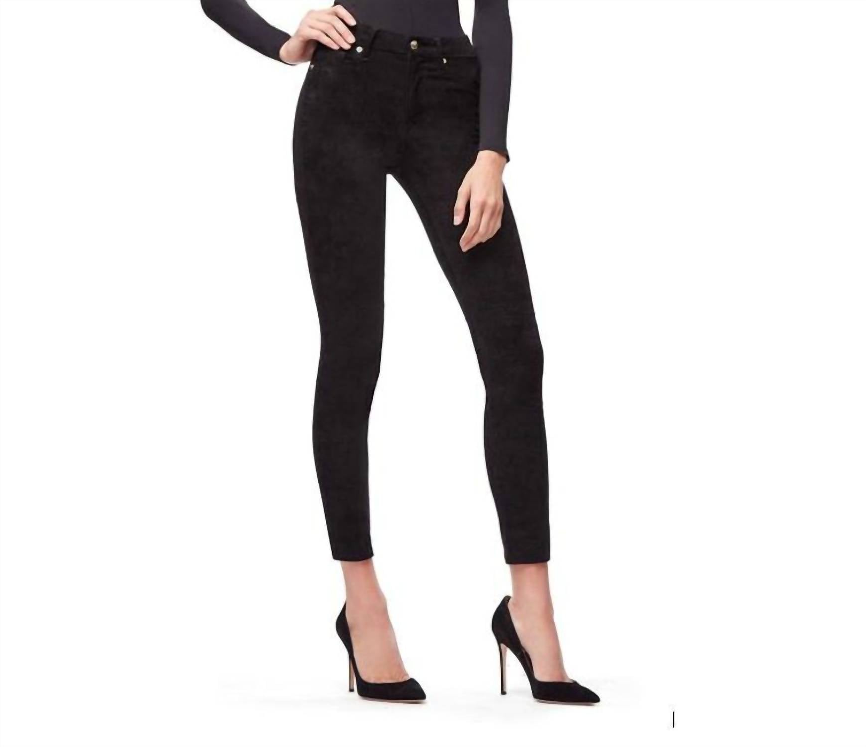

Узкие брюки из искусственной замши Good Legs черного цвета GOOD AMERICAN