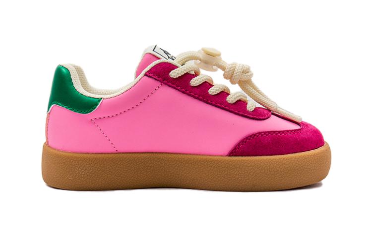 

Антискользящие износостойкие низкие детские скейтерские кроссовки розовый красный KAPPA KIDS