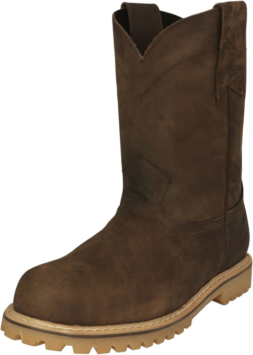 

Мужские ботинки 710TR2 коричневые кожаные противоскользящие с мягким носком на шнуровке Cowboy Professional