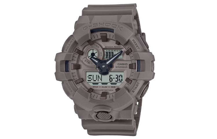 

CASIO Часы Unisex Liquid Crystal/Analog Dual Display Series Gray Watch GA-700NC-5AJF, Gray Dial