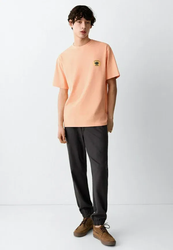 Футболка Mango Kids Teen print, оранжевый