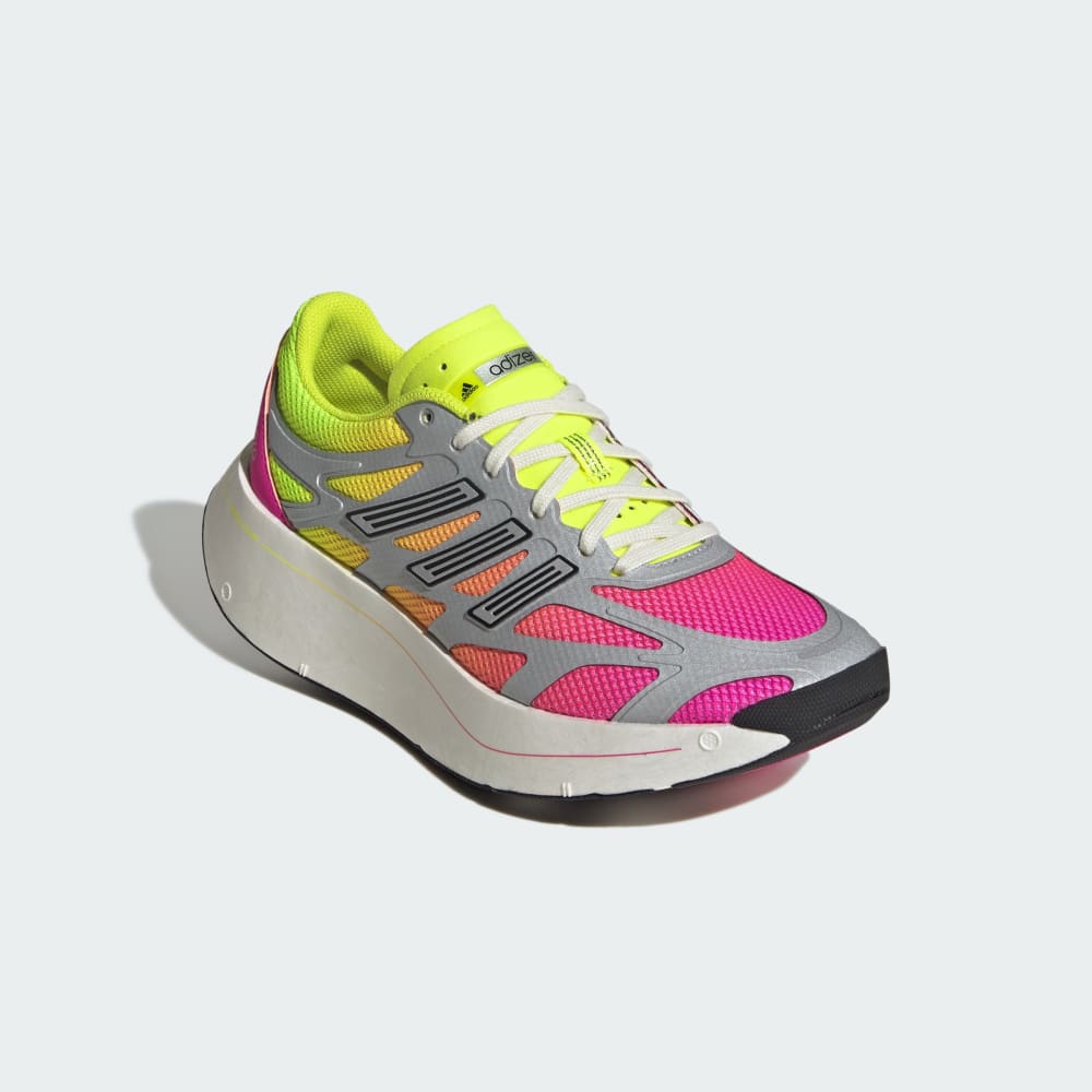 Кроссовки на платформе Adidas Adizero Aruku Shoes, цвет Shock Pink/Solar Yellow/Shock Pink — фото 4