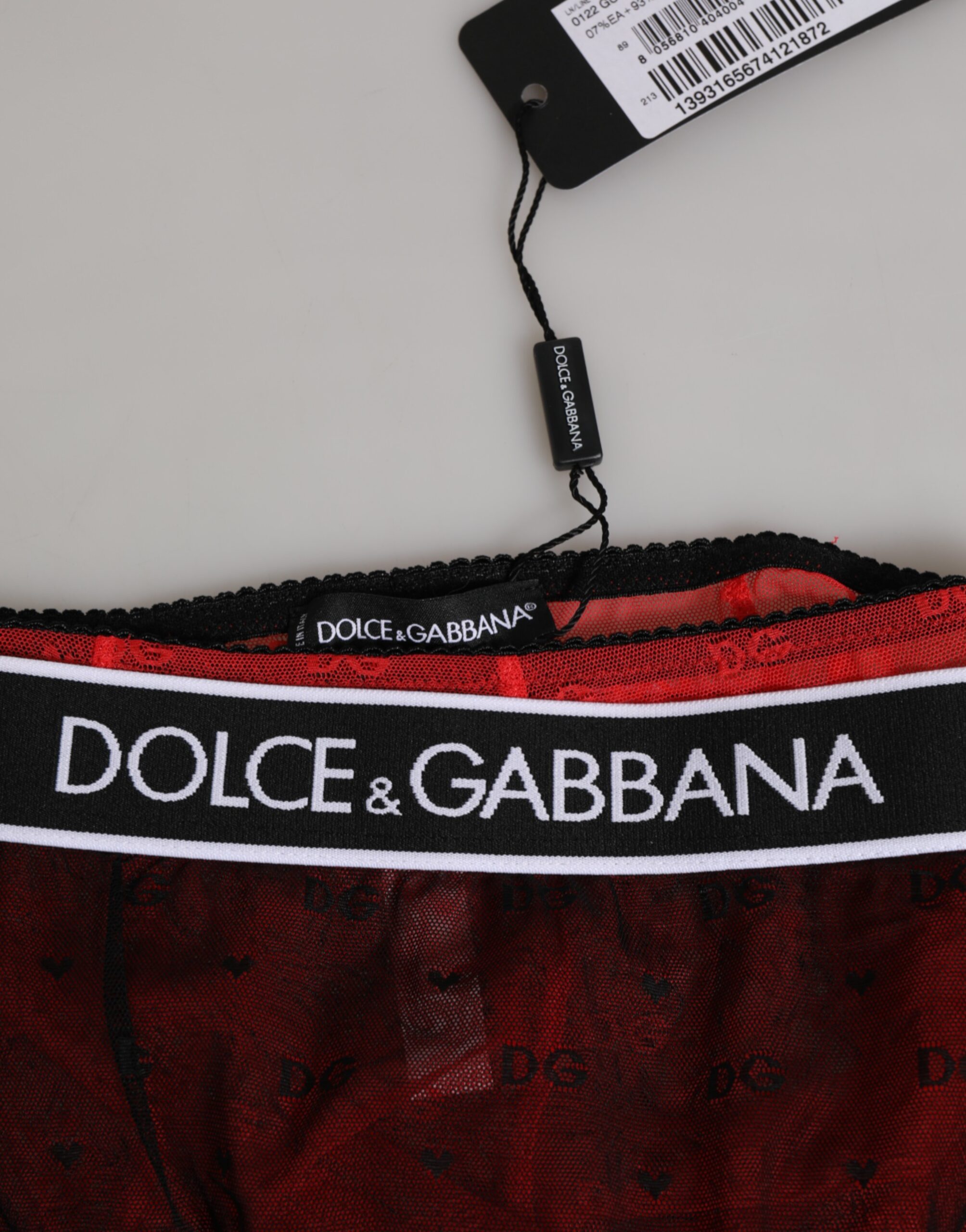 Черно-красное нейлоновое нижнее белье с высокой талией Dolce & Gabbana, черный/красный — фото 3