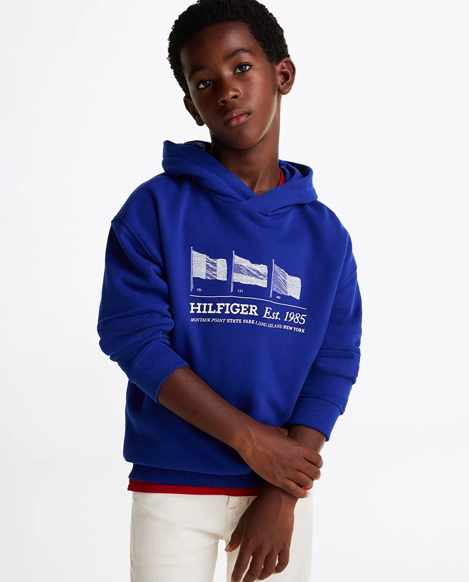 

Толстовка для мальчика с логотипом спереди Tommy Hilfiger, синий