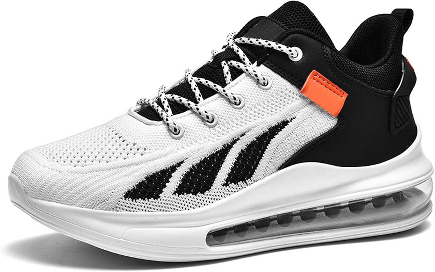 

Мужские кроссовки с воздушной подушкой, легкие, дышащие, спортивные, противоскользящие, для тренировок, тенниса, бега по улице, удобные рабочие, размеры США 6-14 Dzbajrqm, белый/черный