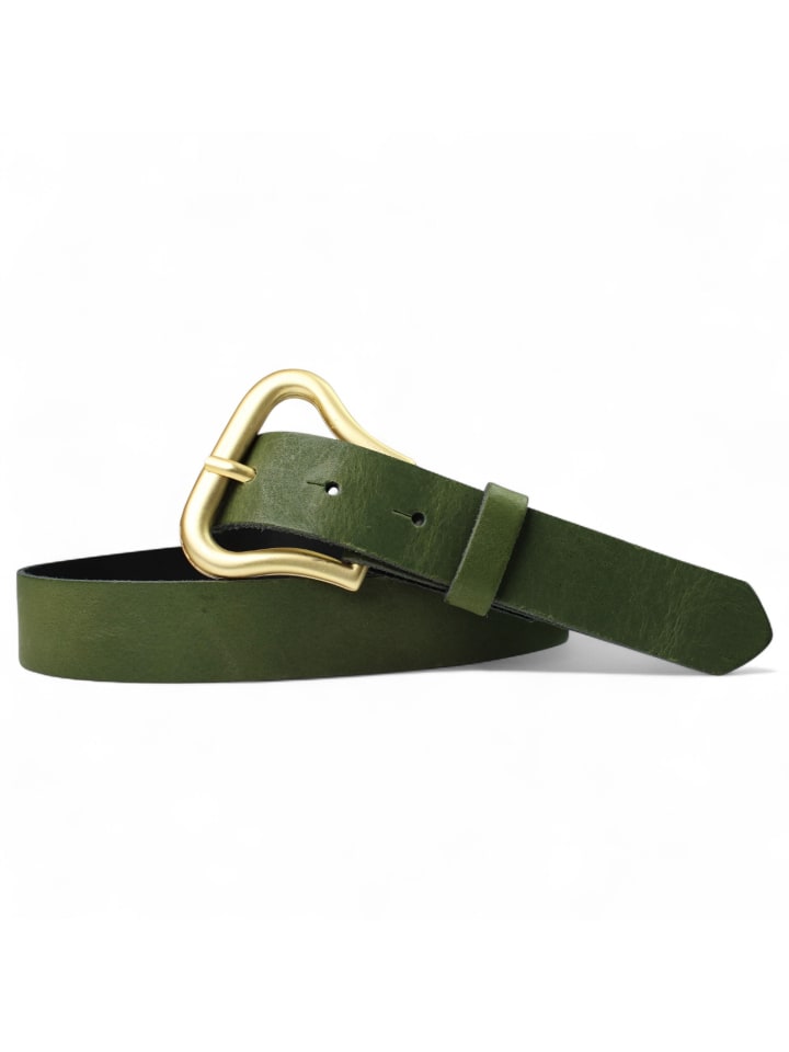 

Женский кожаный ремень цвета хаки, золотой FRONHOFER