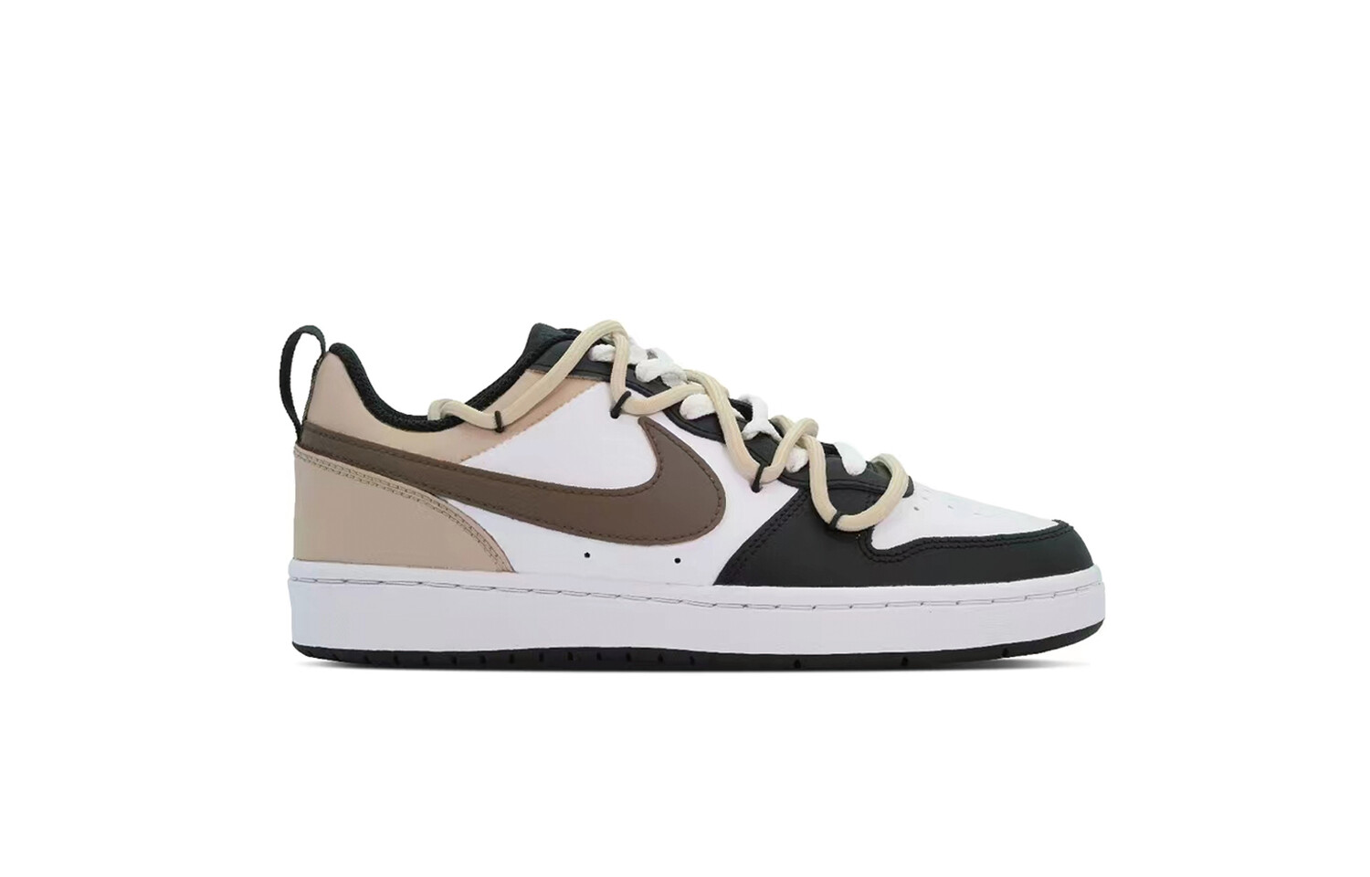 

Кроссовки Nike Court Borough Skateboarding Shoes Women's Low-top Black/White/Brown, цвет Linen