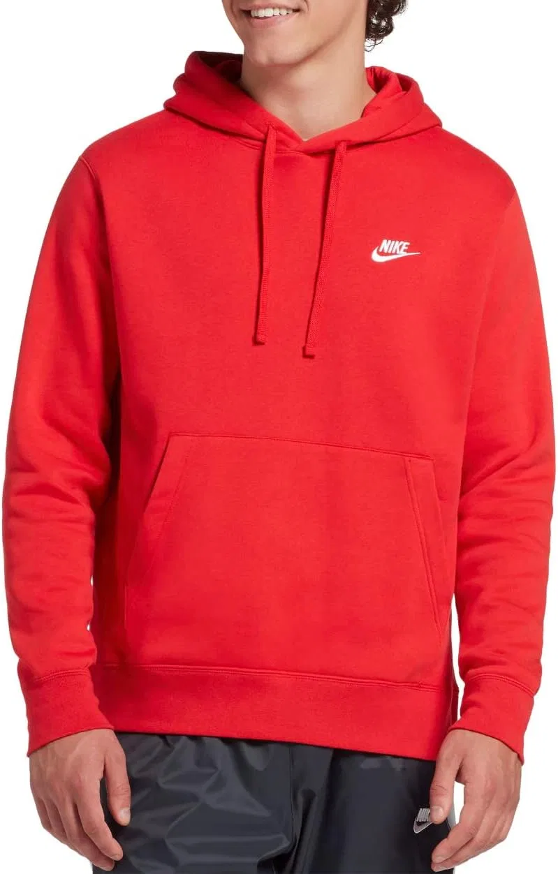 Толстовка капюшон Nike, красный/белый
