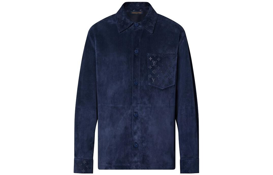 

Кожаная куртка мужская синяя Louis Vuitton, синий