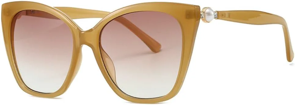 

Популярные модные квадратные солнцезащитные очки для женщин, жемчужные декоративные очки-гелевые очки, мужские солнцезащитные очки UV400 MTZJH, Khaki Brown