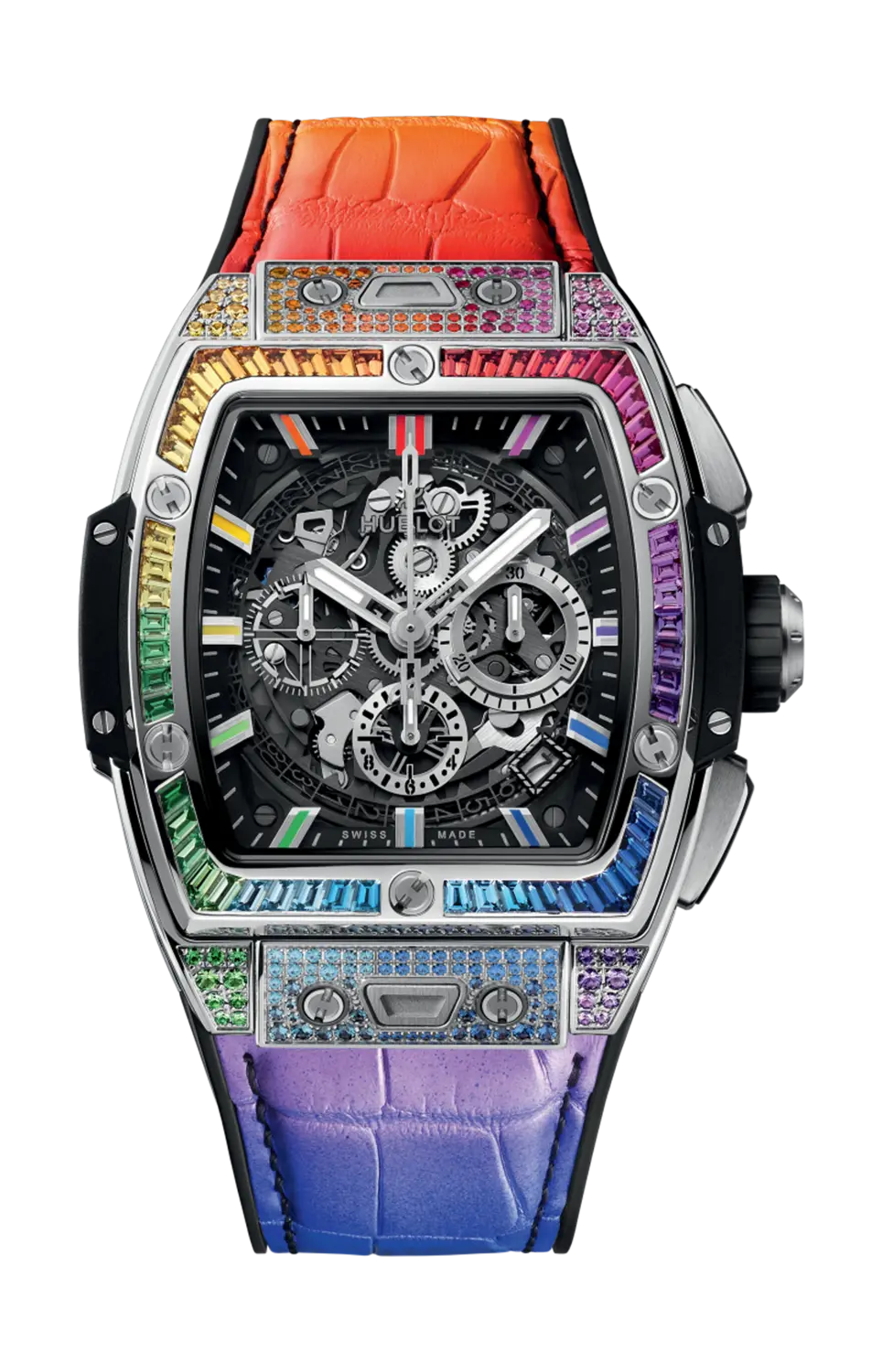 

Часы spirit of big bang titanium rainbow 42 мм Hublot