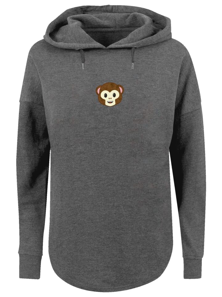 

Пуловер F4NT4STIC Oversized emoji couture smiling monkey furry face, цвет charcoal