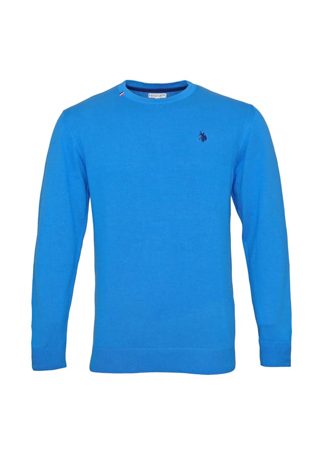 

Вязаный свитер с R-образным вырезом U.S. Polo Assn., синий