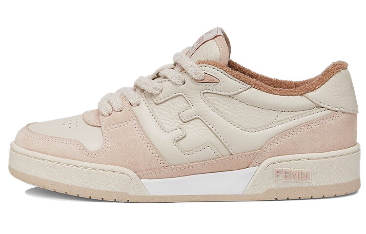 Розовые замшевые низкие кеды Fendi Match