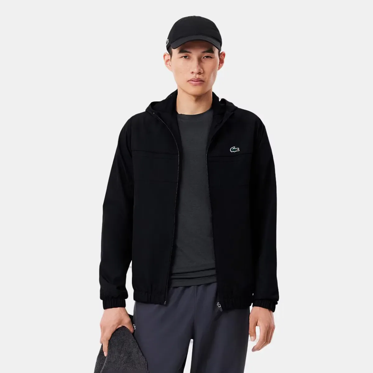 Мужская спортивная теннисная куртка Lacoste, черный