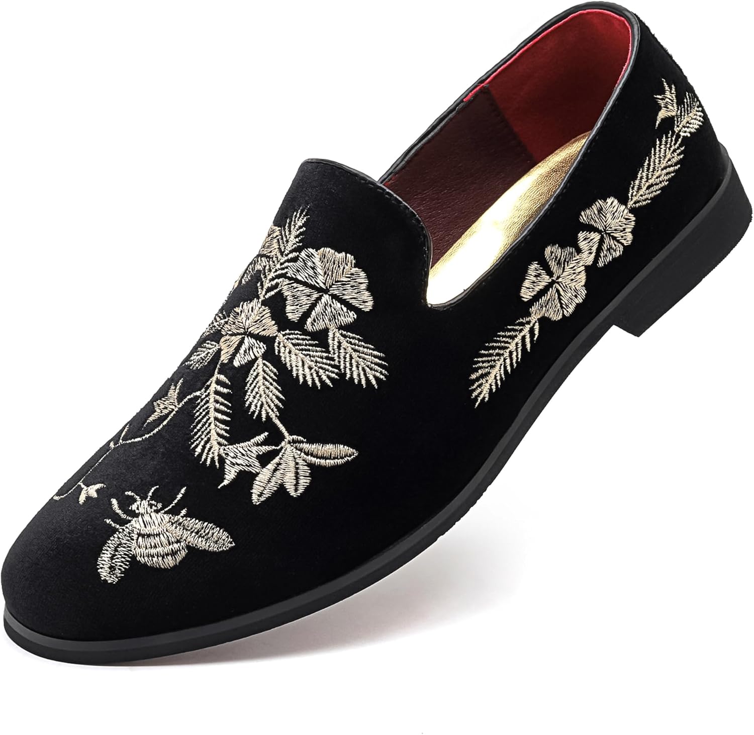 

Мужские роскошные бархатные лоферы LCQL с вышивкой, без шнуровки, плоская подошва, для выпускного, вечеринки, свадьбы, офиса, улицы и дома, размер 7-14, черный