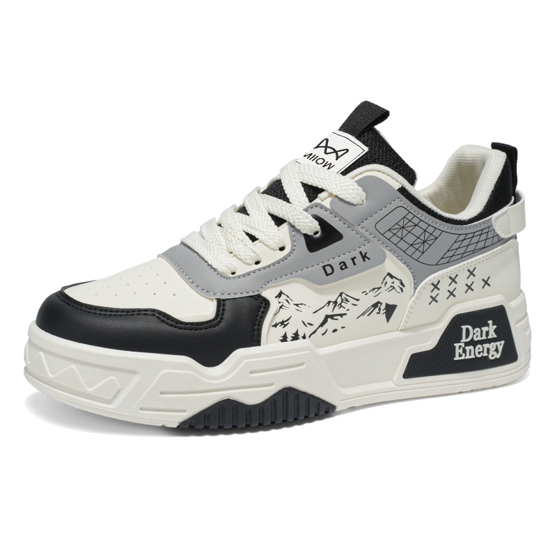 

MIIOW Антискользящие износостойкие низкие скейтерские кроссовки мужские Box - черные, цвет Black