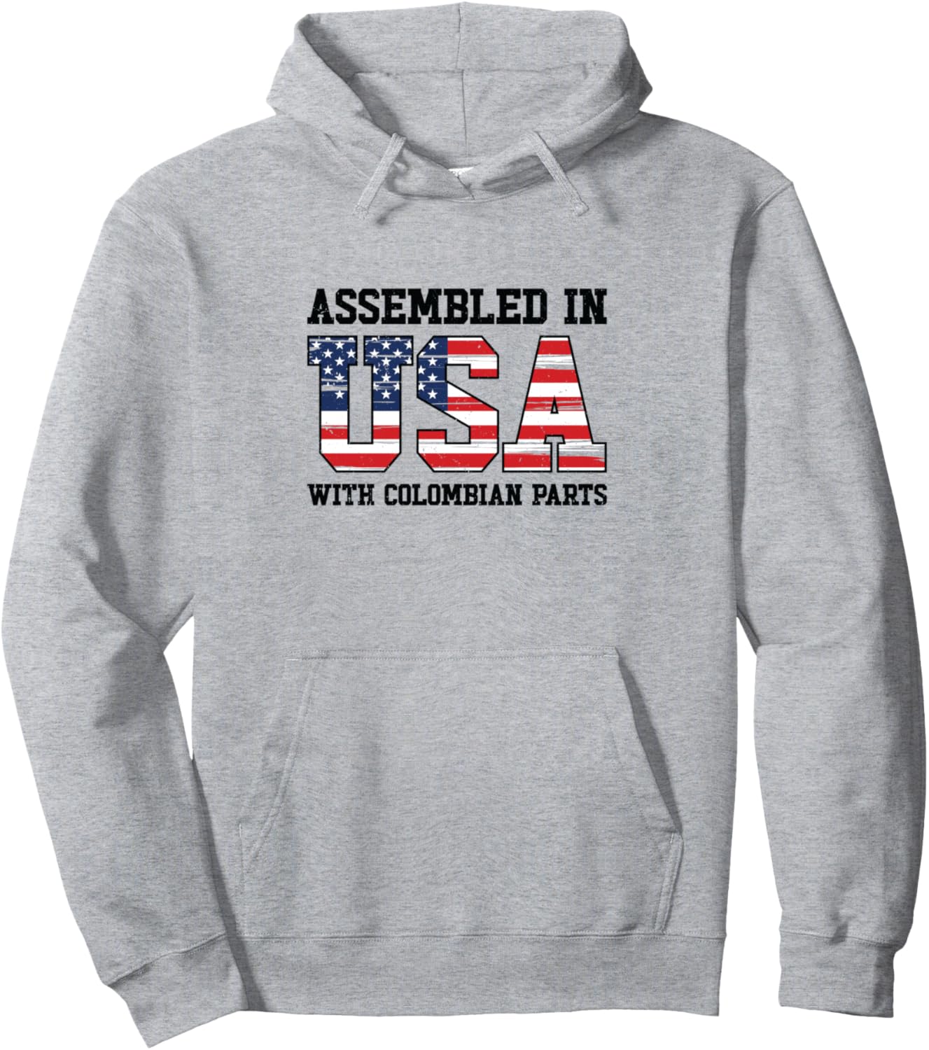 

Толстовка с американским флагом «Колумбия - американский патриот» Assembled In Usa With Colombian Parts, серый