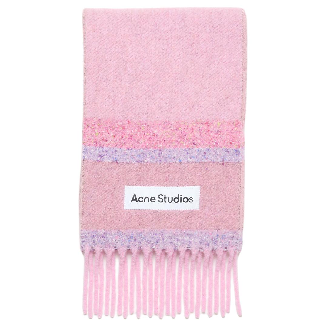 

Шерстяной вязаный шарф Acne Studios розовый женский