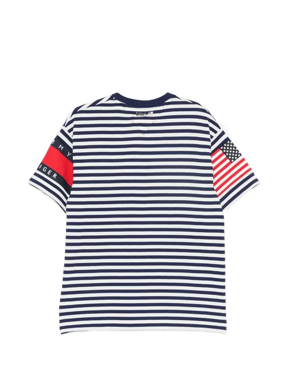 Футболка с горизонтальными полосками и логотипом Tommy Hilfiger, белый — фото 2