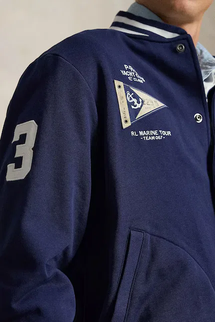Бомбер из мягкого хлопка Polo Ralph Lauren, синий — фото 4