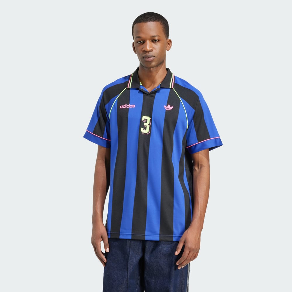 

Топ Adidas Jacquard Stripe Jersey, цвет Semi Lucid Blue/Black