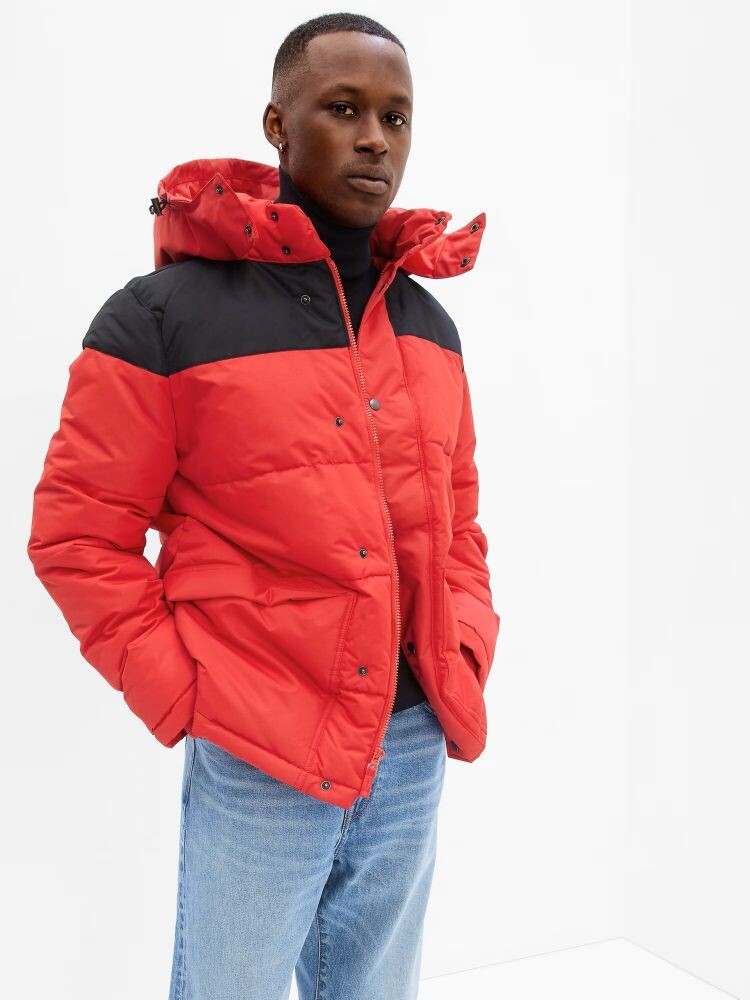 

Стеганая непромокаемая куртка Gap, красный