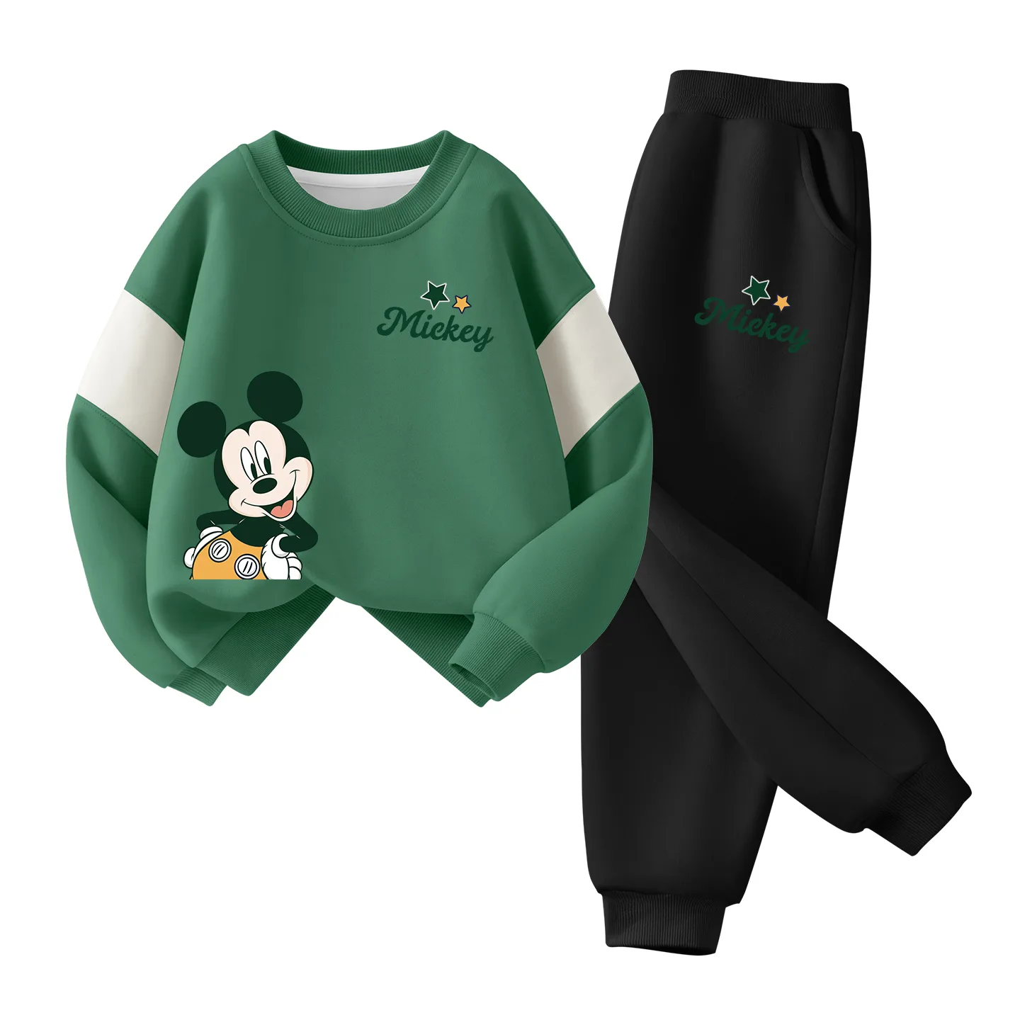Детская повседневная спортивная футболка с круглым вырезом Disney, Di Chong Top of The Mountain K Forest Green+Di Summit K Gray — фото 3