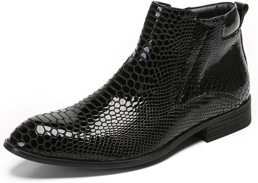 

Мужские ботинки челси из кожи с принтом под змею Pughgaetzf, черный