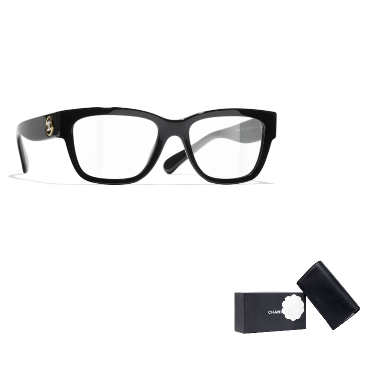 

CHANEL Ацетатные очки нестандартной формы Unisex Black